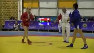 Самбо Первенство Европы 2015 МИХЕЕВА Анастасия (Россия) vs СТАРОЛАВНИКОВА Ангелина (Беларусь) - 44