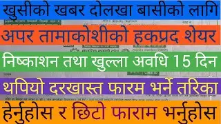अपर तामाकोशीको हकप्रद शेयर खरिदको लागि दरखास्त  फारम।How to apply Upper Tamakoshi Right share।