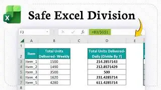 How to Divide in Excel and What to Avoid (Divide By Zero)