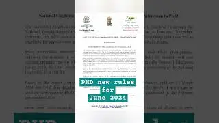 PHD new rules applicable from June 2024 #nta #ntanet #phd #ugcnet #ugc #ugcnetexam