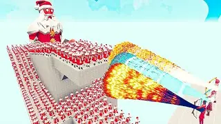 100x SANTA CLAUS + 2x GIANT vs 3x EVERY GOD - Totally Accurate Battle Simulator TABS