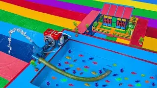 Water Pump | DIY Mini Colorful Village House | Pond Fishing |  Science Project