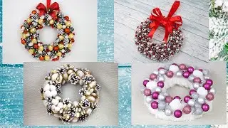 4 ideas: DIY Christmas wreath. Easy and simple crafts for the New Year