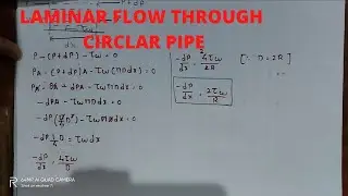Laminar Flow through Circular pipe Expression Derive |