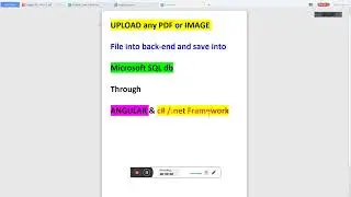upload pdf or image via  .net/Angular/c# & mssql