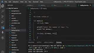 HOW TO CREATE HALF PYRAMID USING C PROGRAMING