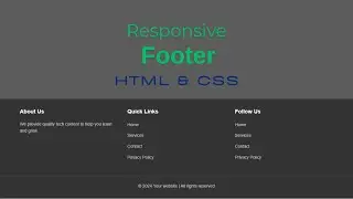 Responsive Footer design using Html & CSS | Html & CSS Projects