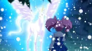 Pegasus gazing at Chibiusa in the snow