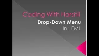 How to create Drop-Down Menu using HTML only || select , option , optgroup || Coding With Harshil