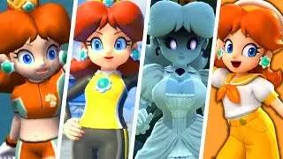 Evolution of Daisy Costumes in 3D Super Mario Games (2000 - 2024)