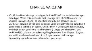 Difference between Char vs Varchar in SQL Server