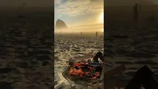 HAYSTACK ROCK & FIRE ON CANNON BEACH OREGON #cannonbeach #oregoncoast #oregonbeach