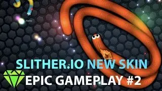 Slither.io - Epic Gameplay #2 with New slither.io Skin