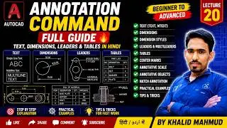 AutoCAD Annotation  Command  With All option in Hindi | Lecture By @KHALIDMAHMUD