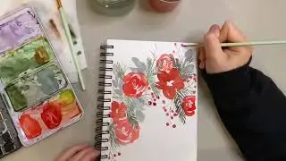 Winter/Christmas floral paining 🎄❤️