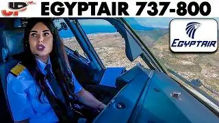 Piloting EGYPTAIR Boeing 737-800 into Athens | Cockpit Views