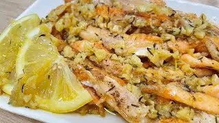 Garlic Butter Salmon Belly Recipe 🧈🧄🍋 Salmon Belly Strips in Garlic Lemon Butter Sauce