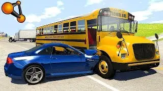 БЕШЕНЫЕ ШАШКИ НА МАГИСТРАЛИ СРЕДИ АВТОБУСОВ В BEAMNG DRIVE | ТРАФИК МАШИН В БИМЕНДЖИ ДРАЙВ