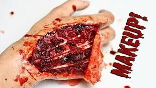 Tutorial: Injured Hand Makeup (with tendons exposed) Using Wax and Latex