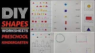 DIY Shapes worksheets for kindergarten | Worksheets for LKG UKG and Nursery kids