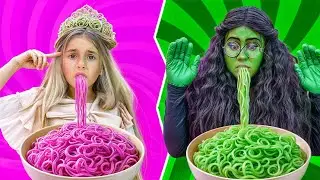 Ruby and Bonnie WICKED Pink vs. Green Color Challenge