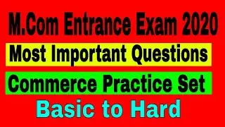 M.Com Entrance Practice Set || M.Com Commerce Practice Set || M.Com Entrance Exam 2020 || By Varsha
