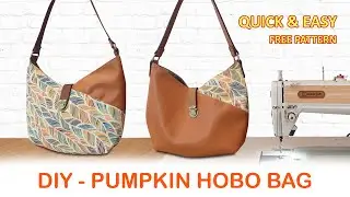 DIY Pumpkin Hobo Bag - How to make simple shoulder bag - Tutorial cara membuat tas jinjing handmade