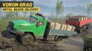 Voron Grad SnowRunner Gameplay  Metal Beams Delivery