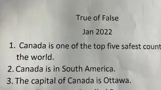 True or False statements for JHS lesson idea for Jan 2022