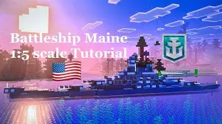 🛡️Minecraft USS Maine 1:5 scale Tutorial | American Tier ⭐️ Battleship