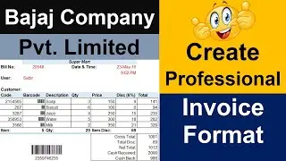 Excel Invoice Bill Template | Create Professional Invoice in Excel | Advanced Excel #exceltutoring