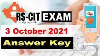 RSCIT Answer Key 3 October 2021 | RKCL RSCIT Exam