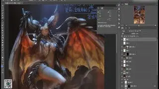 Digital painting Dragon monster Girl