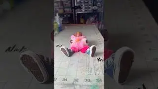PomPom Blob Sculpture with fuzzy legs and shoes