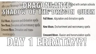 Day 1 Errata for Dragonlance: Shadow of the Dragon Queen? | Nerd Immersion