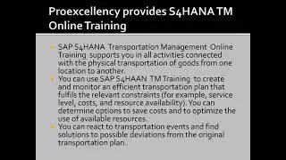 S4HANA TM training by real time consultants