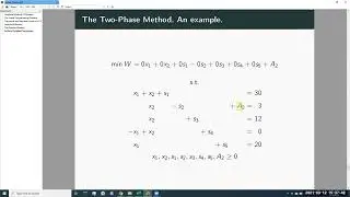 Simplex Algorithm. Artificial Variables. Two-phase Method with Excel.
