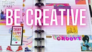 How to BE CREATIVE plan with me in The Happy Planner horizontal layout creative journal