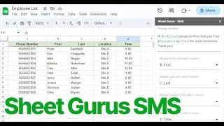 Send mass text messages from Google Sheets with Sheet Gurus SMS (Google Sheets Add-on)