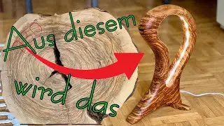DIY / Olive wood LED designer table lamp