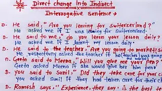 Direct and direct interrogative sentences // direct and indirect interrogative