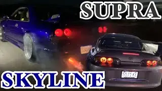 R33 Skyline Rips With Toyota Supra | 2 step & Launch | B Series Vs K Series | Ironshore Drag Racing