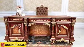 Bộ bàn làm việc dát vàng đẳng cấp