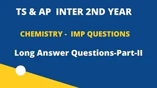 inter 2nd year chemistry short answer questions in one shot 