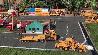 DIY RC Truck transports DIY RC mini excavator to the construction site I Diy project I Diesel motor