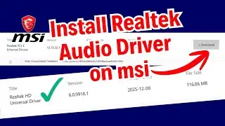 How to Install Realtek Audio Driver on MSI Motherboard