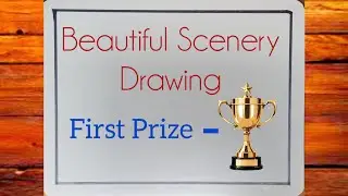 Beautiful scenery drawing for beginners easy way  | Natural scenery drawing for beginners