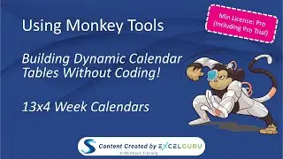 Using Monkey Tools - Building dynamic 13x4 week calendar tables without coding!