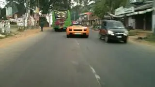A Lamborghini Gallardo seen between Palakkad and Mannarkkad