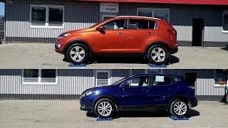 Kia Sportage AWD vs  Nissan Qashqai All Mode 4x4-i - diagonal test on rollers